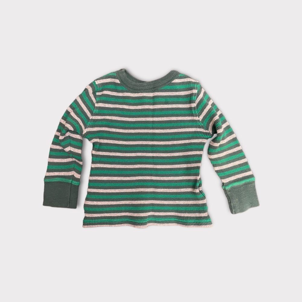 𝅺old NAVY | Toddler Green Striped Long Sleeve Shirt